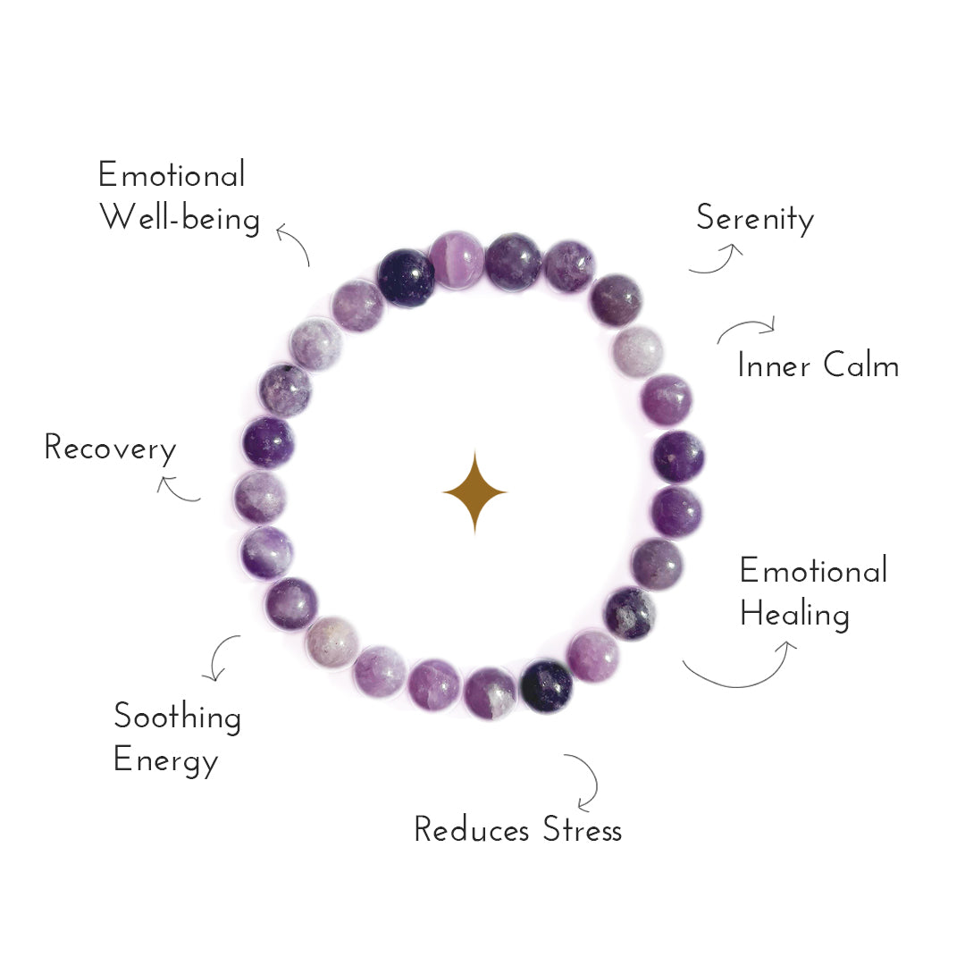 Overview of the benefits of lepidolite crystal bracelet.