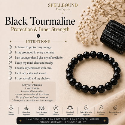 Black Tourmaline Bracelet for Protection & Inner Strength