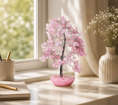 Rose Quartz Crystal Tree for Love