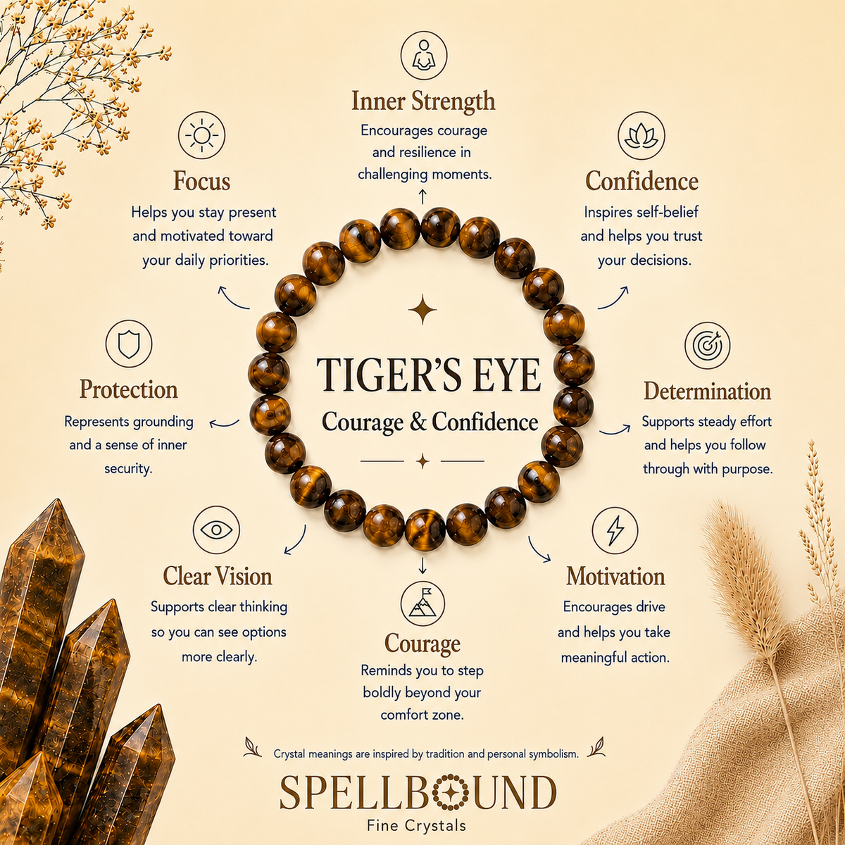 Tigers Eye Bracelet for Courage & Confidence