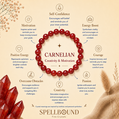 Carnelian Bracelet for Creativity & Motivation