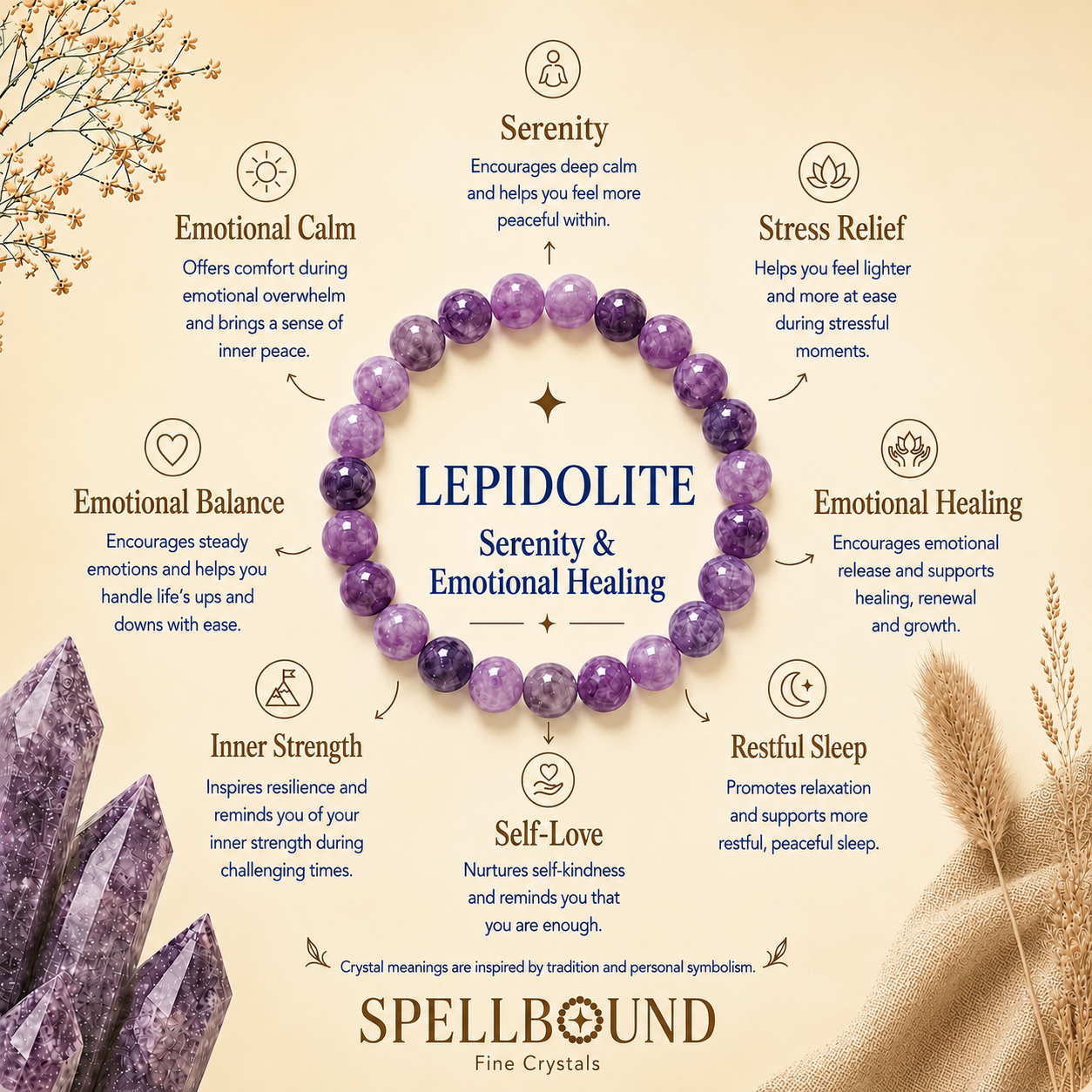 Lepidolite Bracelet for Serenity & Emotional Healing
