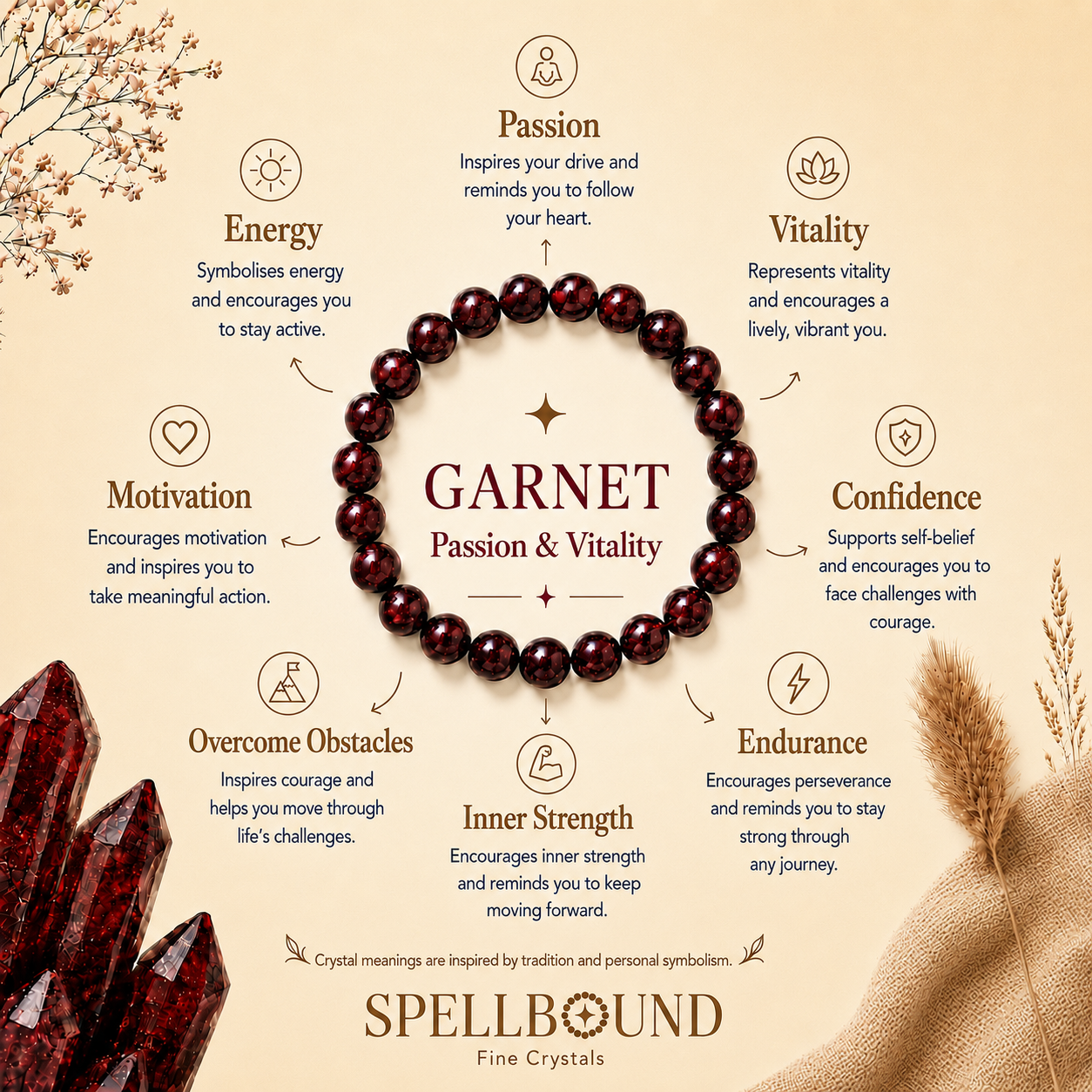 Garnet Bracelet for Passion & Vitality