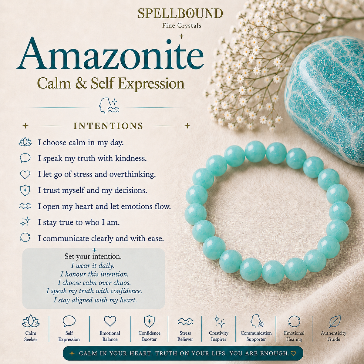 Amazonite Bracelet for Calm & Self-Expression