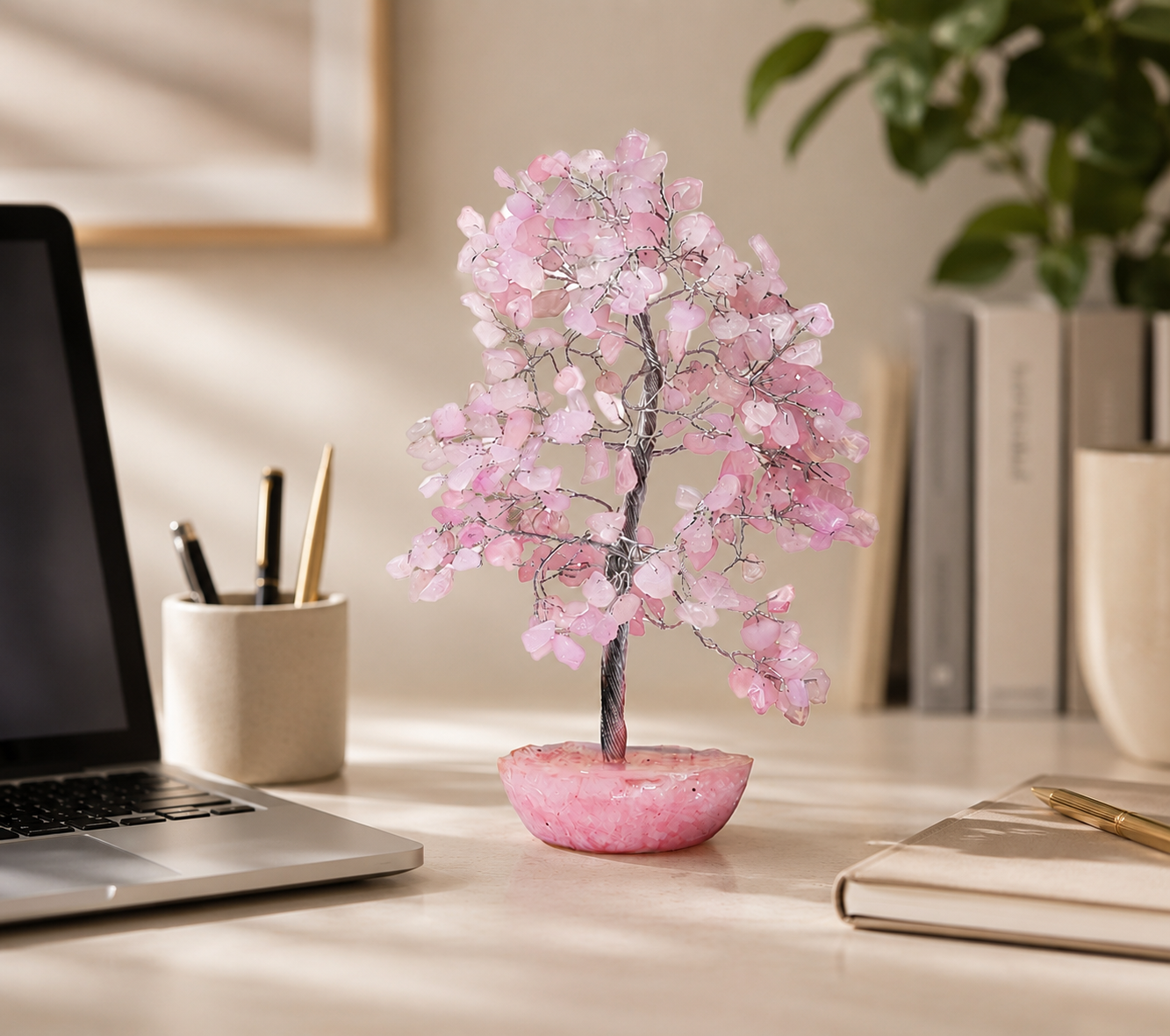 Rose Quartz Crystal Tree for Love
