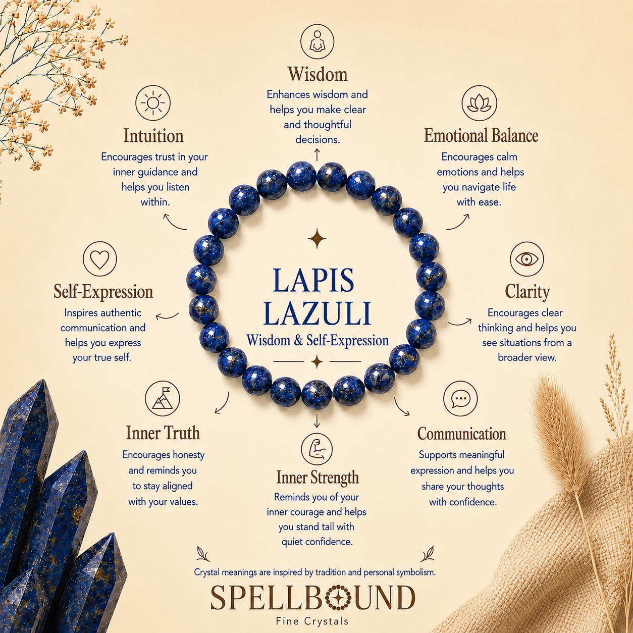 Lapis Lazuli Bracelet for Wisdom & Self-Expression