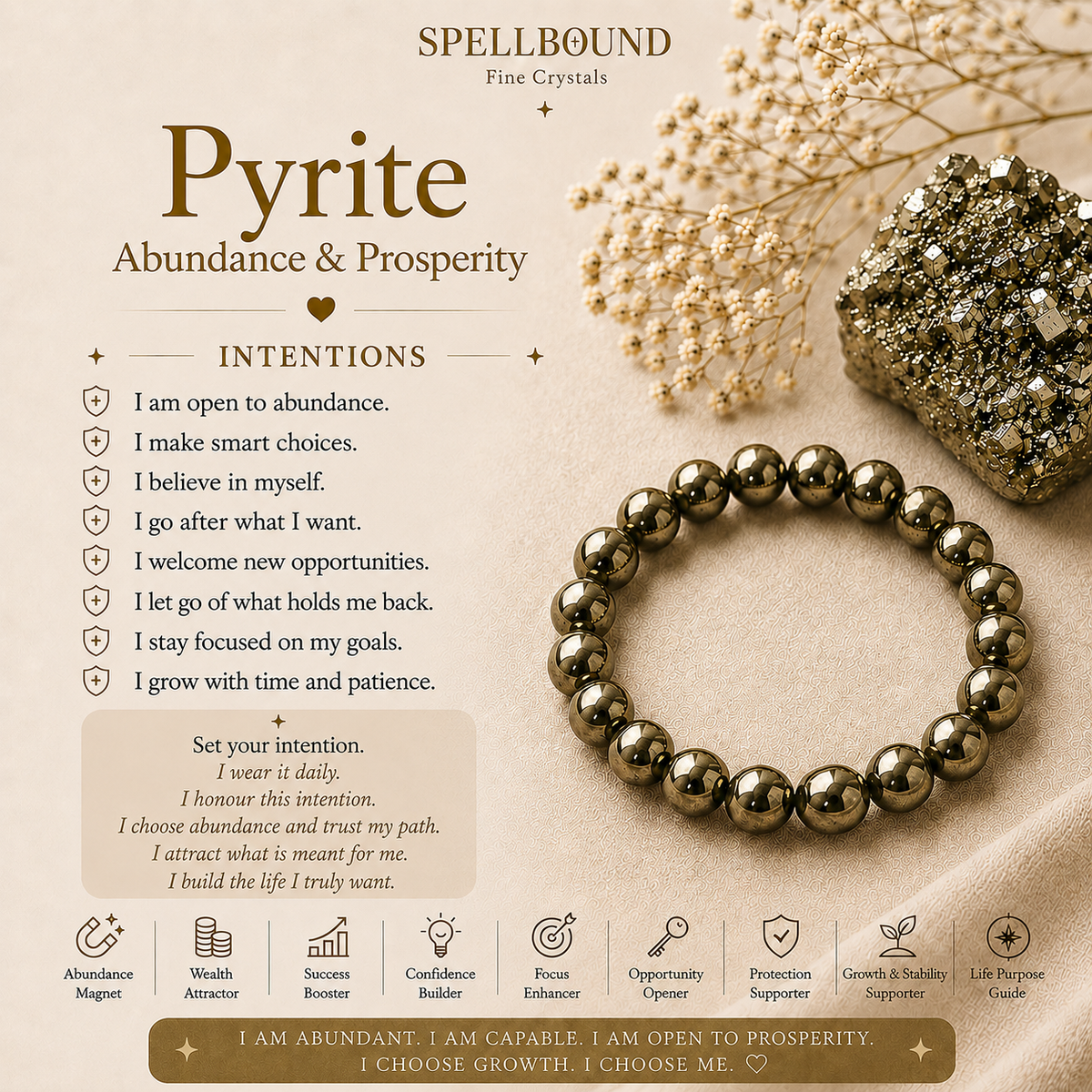 Pyrite Bracelet for Abundance & Prosperity