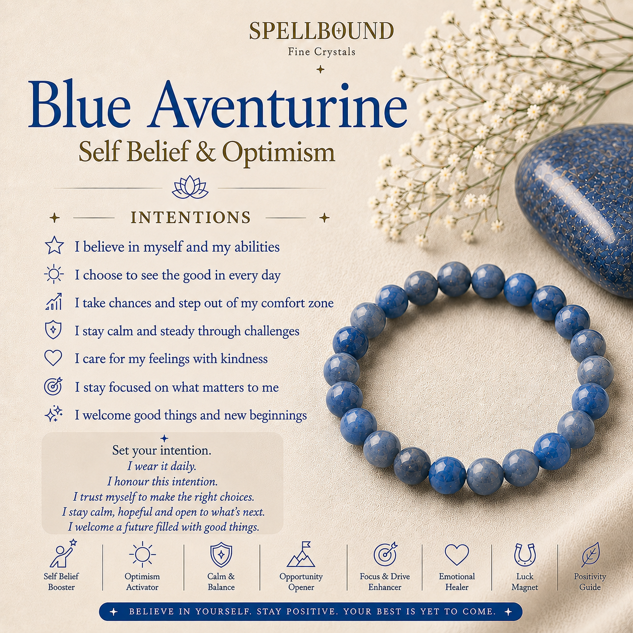 Blue Aventurine Bracelet for Self-Belief & Optimism
