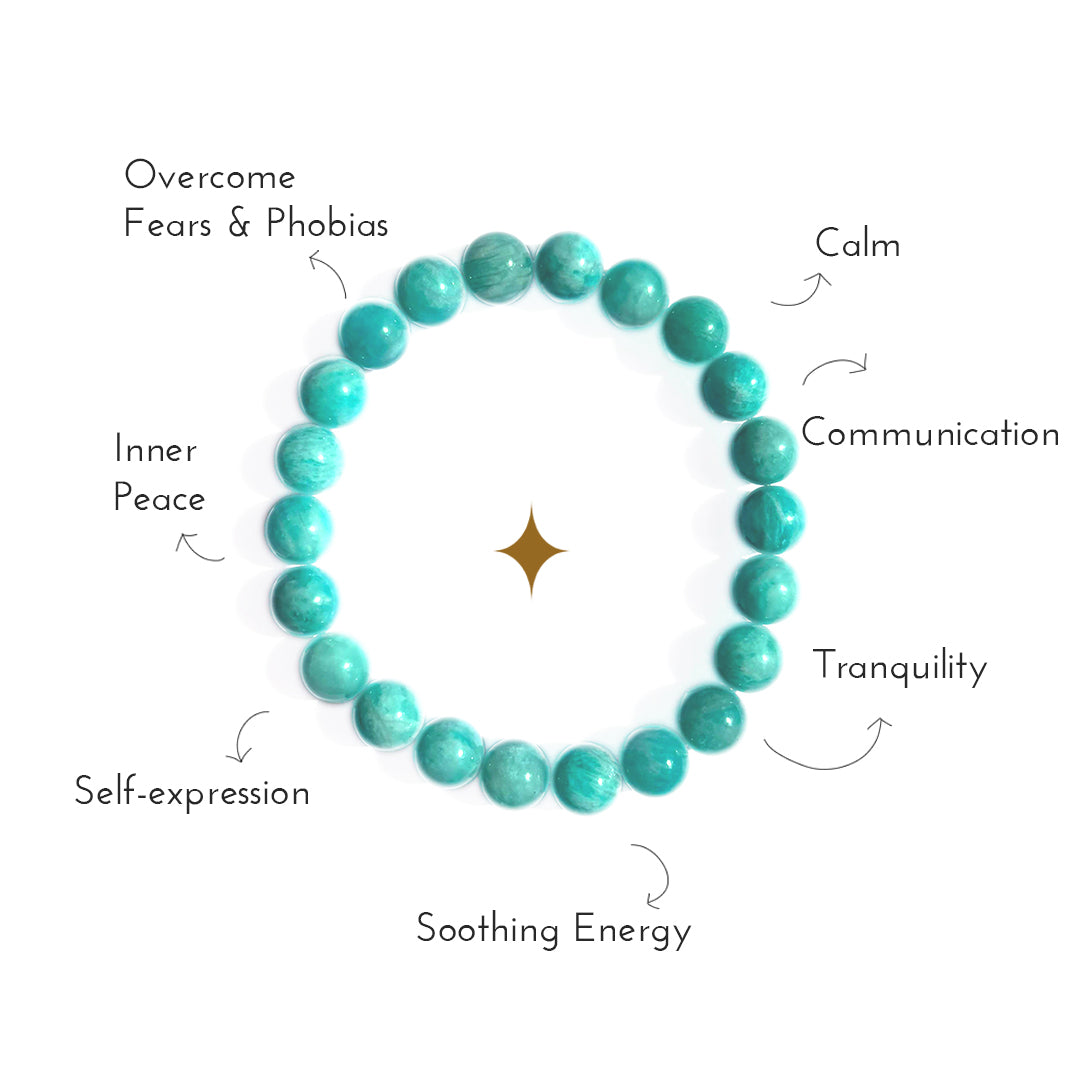 Overview of the benefits of amazonite crystal bracelet.