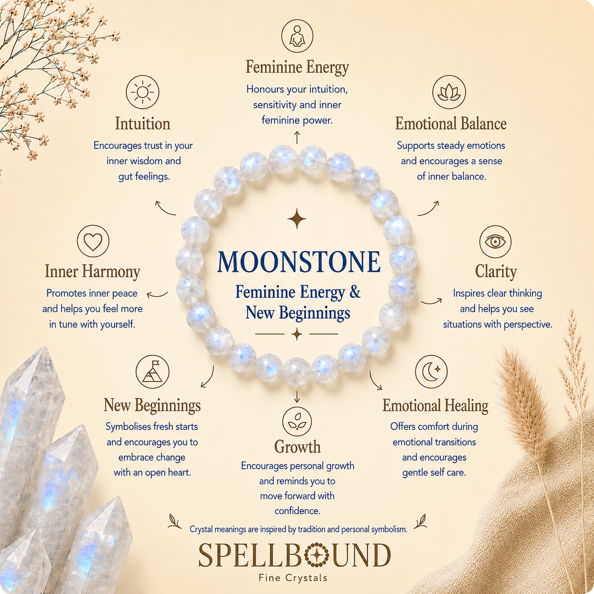 Moonstone Bracelet for Feminine Energy & New Beginnings