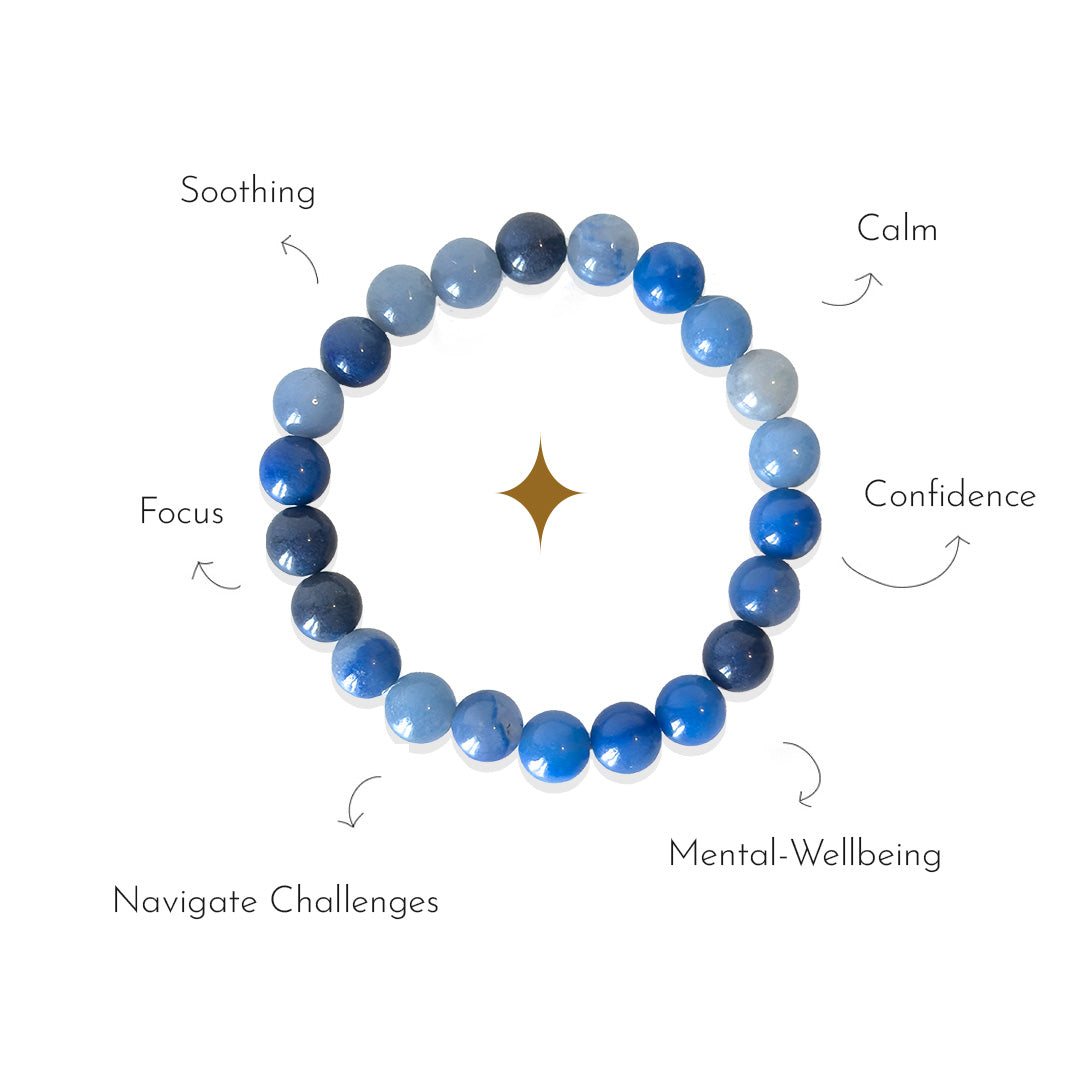 Overview of the benefits of blue aventurine crystal bracelet.