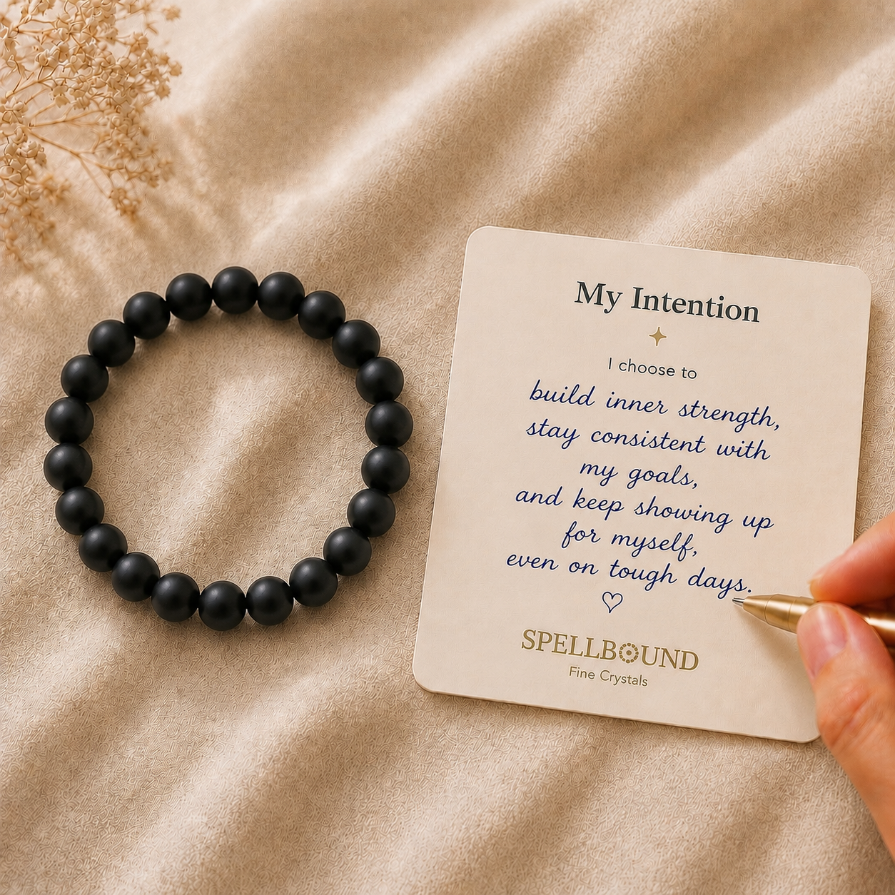 Black Onyx Bracelet for Strength & Self-Discipline