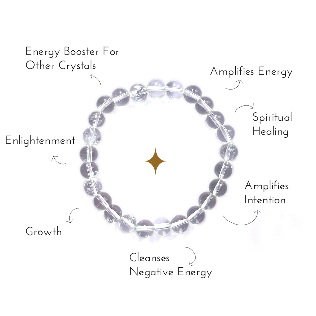Overview of the benefits of clear quartz crystal bracelet.