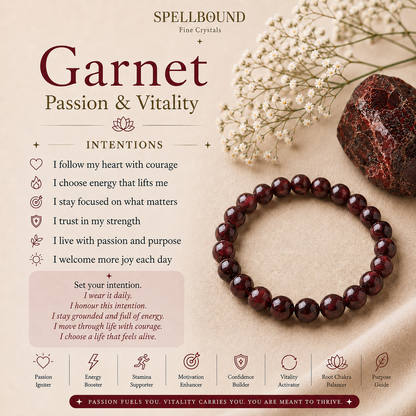 Garnet Bracelet for Passion & Vitality