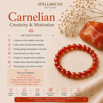Carnelian Bracelet for Creativity & Motivation