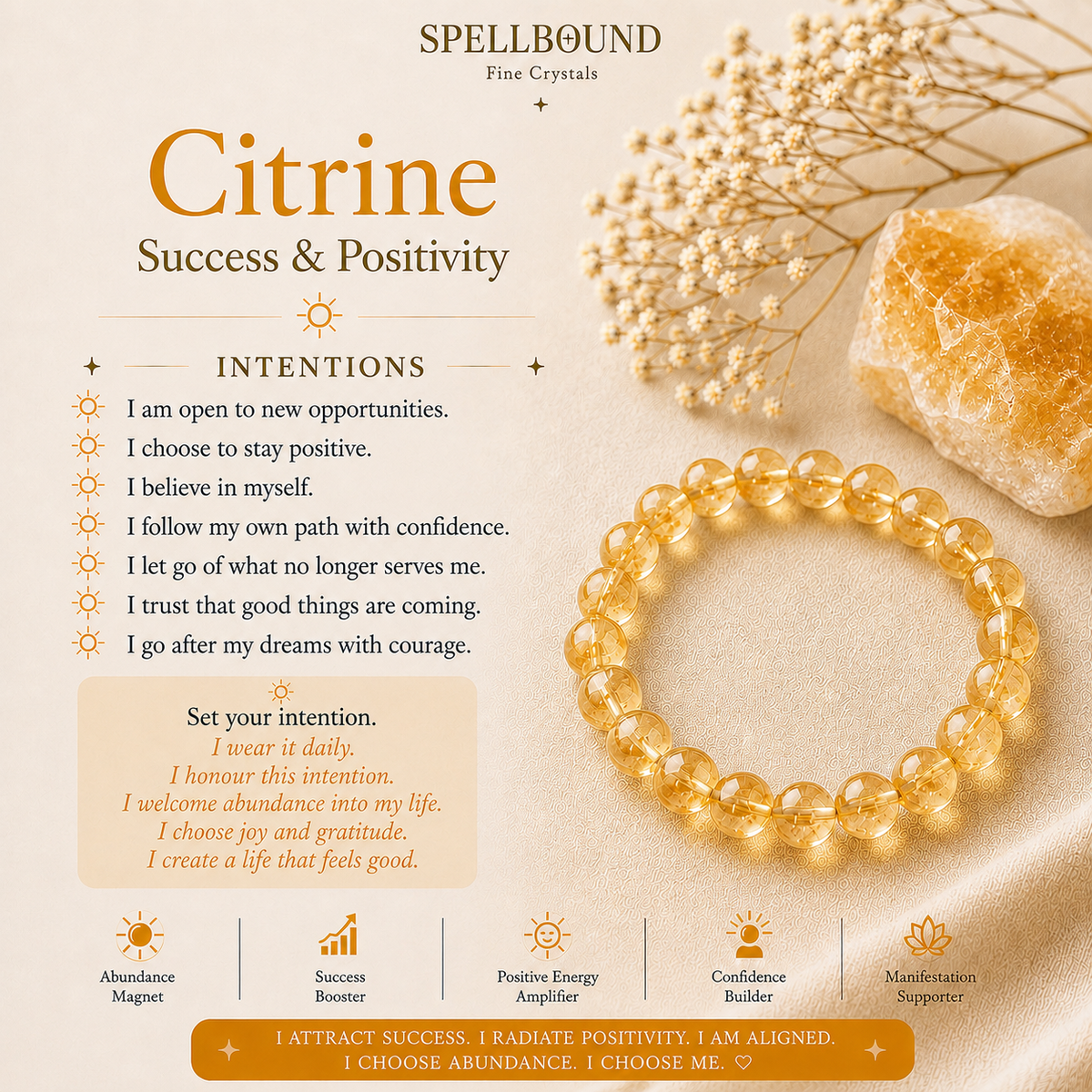 Citrine Bracelet for Success & Positivity