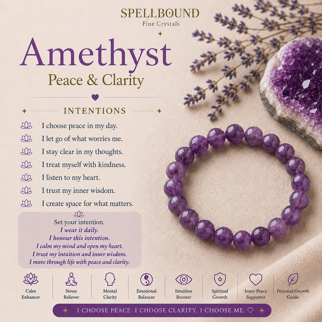 Amethyst Bracelet for Peace & Clarity