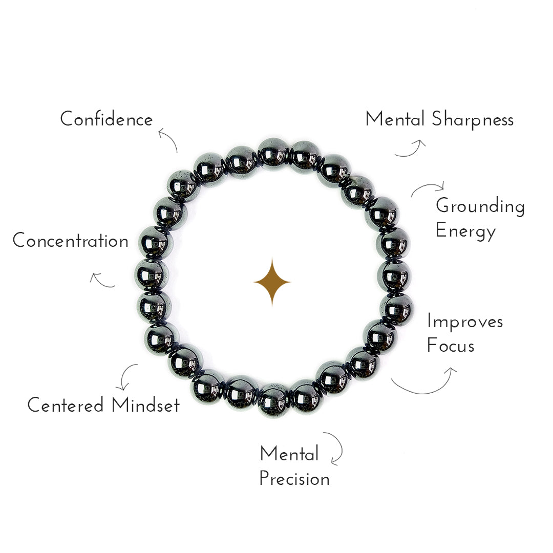 Overview of the benefits of hematite crystal bracelet.