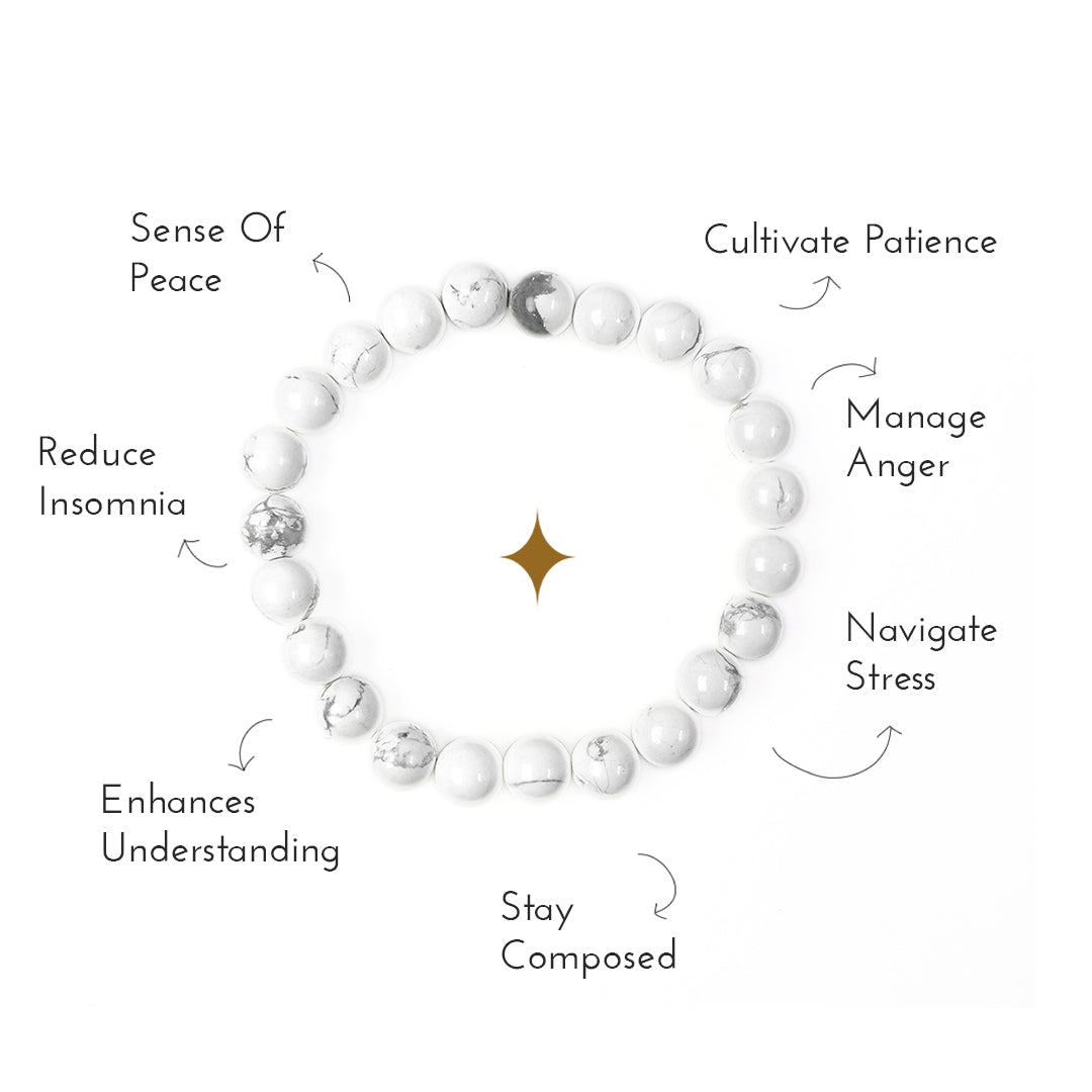 Overview of the benefits of howlite crystal bracelet.