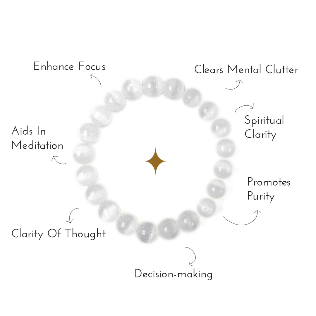 Overview of the benefits of selenite crystal bracelet.