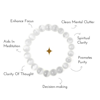 Overview of the benefits of selenite crystal bracelet.